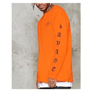 Forever 21 Orange Savage Long Sleeve Graphic Shirt